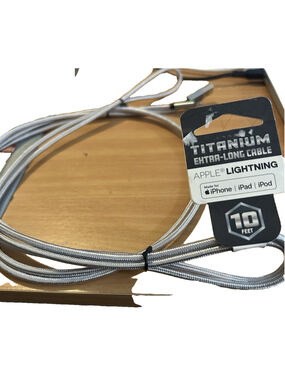 Apple Lighting Titanium Extra-Long Cable Made for iPhone, iPad and Ipod New 10FT